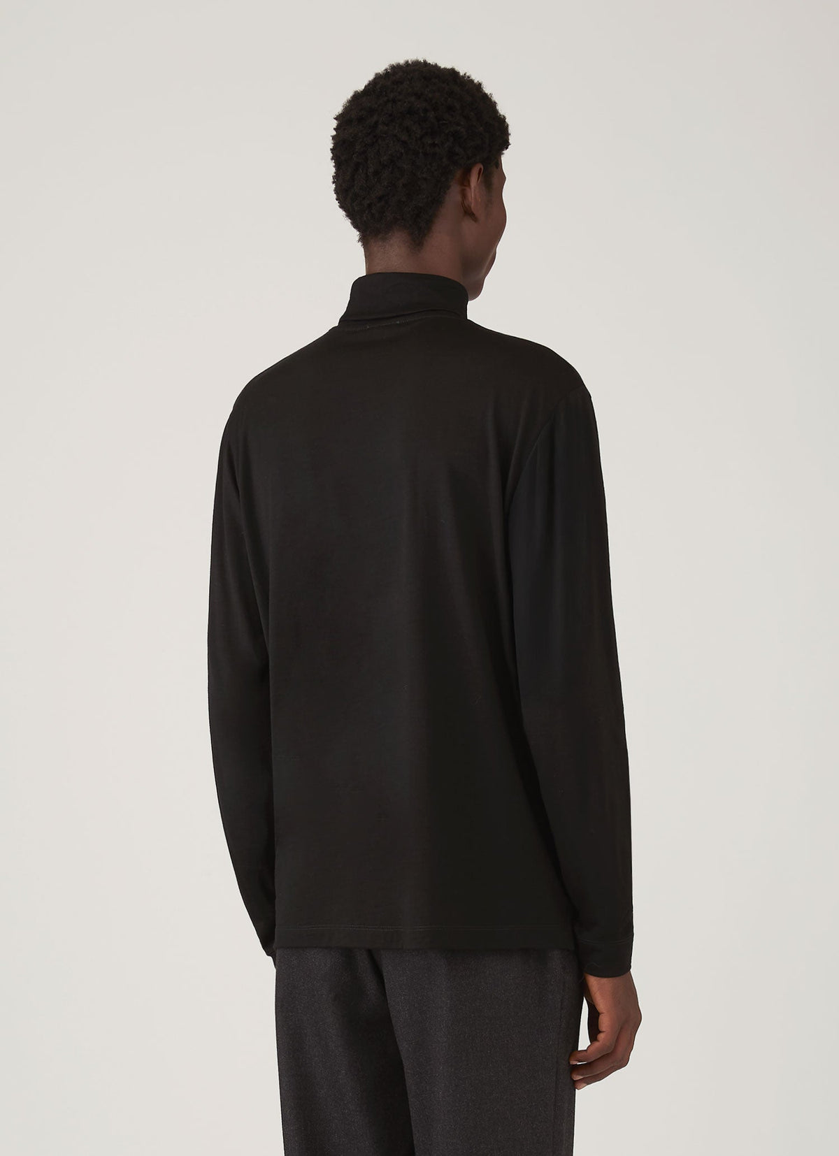 Mens Ultrafine Merino Roll Neck In Black Mtsh0198 Bkaa
