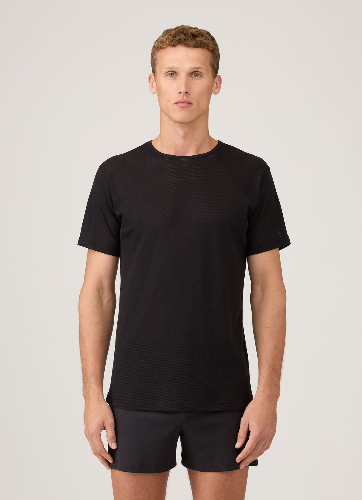Mens Cellular Cotton Underwear Tshirt In Black Mtsh4003 Bkaa