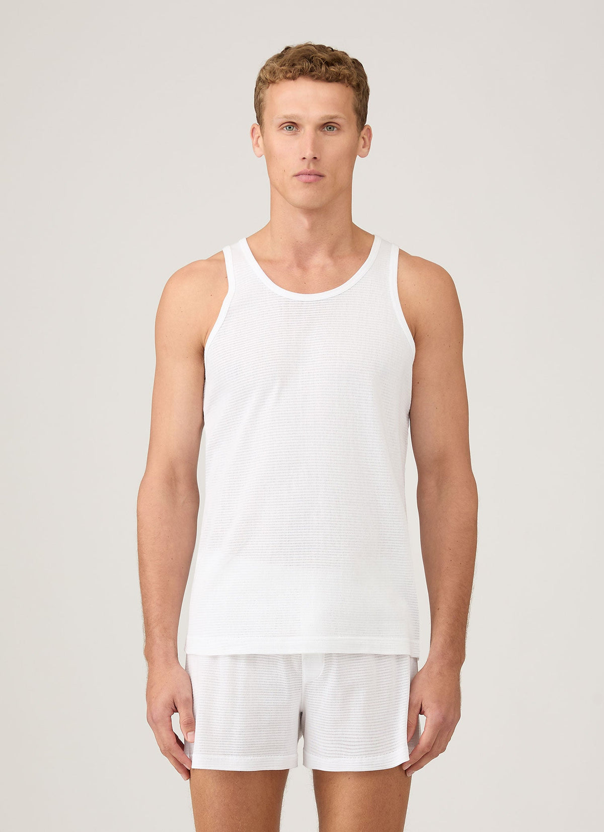 Mens Q14 Cellular Vest White