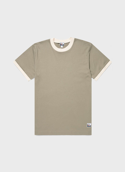 Mens Nigel Cabourn Carbon Brushed Tshirt In Earth Ncmtsh0184 Gnhu