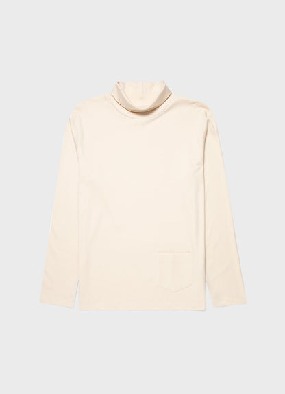 Mens Nigel Cabourn Carbon Brushed Roll Neck In Undyed Ncmtsh0185 Nuab