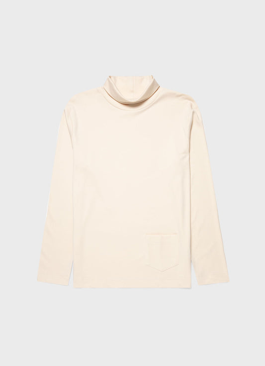 Mens Nigel Cabourn Carbon Brushed Roll Neck In Undyed Ncmtsh0185 Nuab