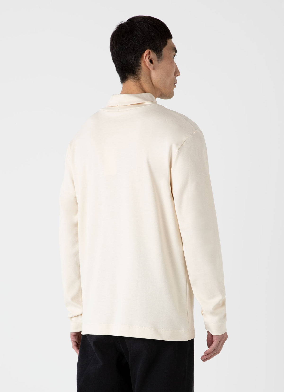 Mens Nigel Cabourn Carbon Brushed Roll Neck In Undyed Ncmtsh0185 Nuab