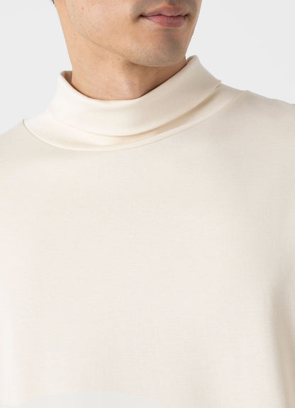 Mens Nigel Cabourn Carbon Brushed Roll Neck In Undyed Ncmtsh0185 Nuab