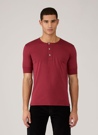 Mens Paul Weller Henley In Dark Cherry Pwmtsh0115 Rdeq