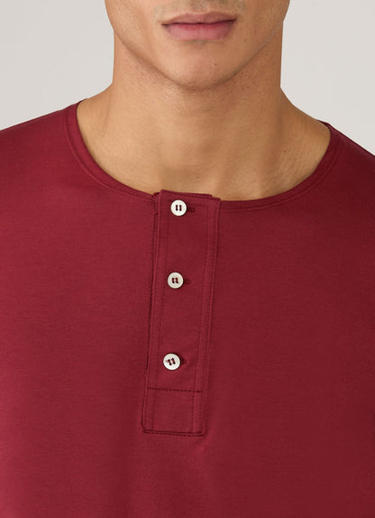 Mens Paul Weller Henley In Dark Cherry Pwmtsh0115 Rdeq