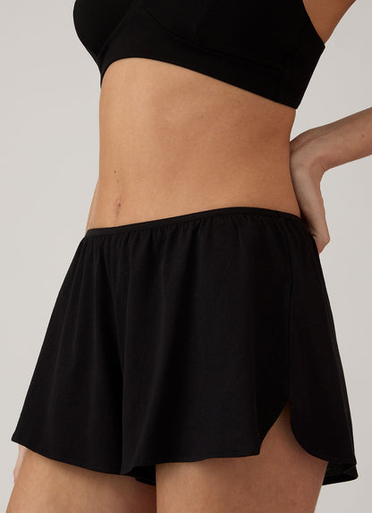 Womens Long Staple Cotton French Knicker Black Wfrk4506