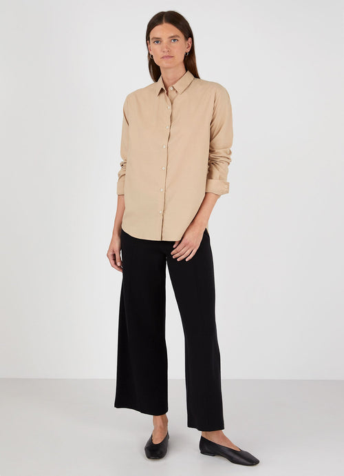Womens Cotton Shirt In Stone